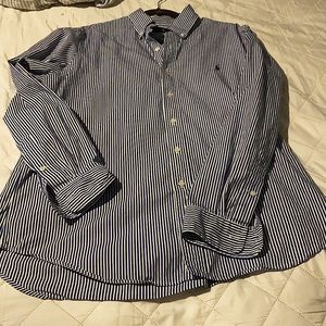 Ralph Lauren Blue and white striped shirt